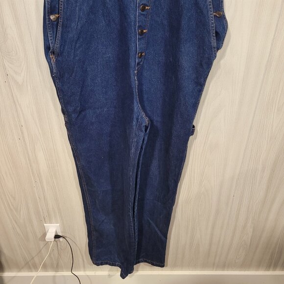 Vintage Roundy Ridge Bib Denim Blue Jean Carpenter Overalls Size 40 - Picture 4 of 8